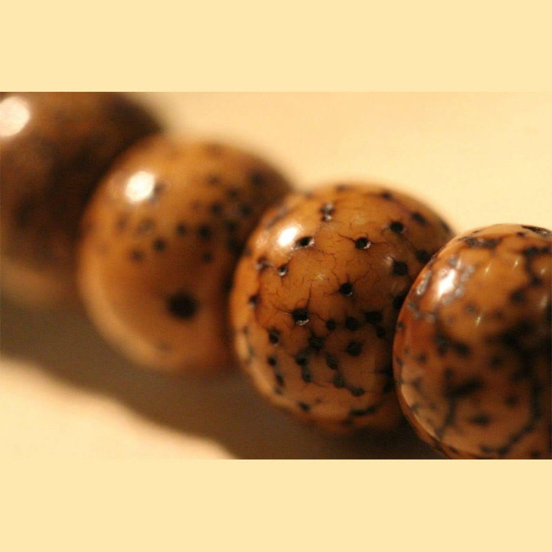 Triple Wrap Agate Bracelet with Bodhi Seed & Amber Beads