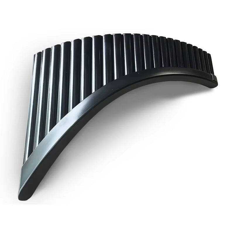 Tunable ABS Pan Flute G Key with 22 dark gray pipes in a curved arrangement