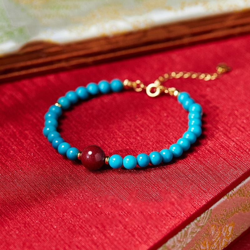 Turquoise Cinnabar Healing Bracelet for Women