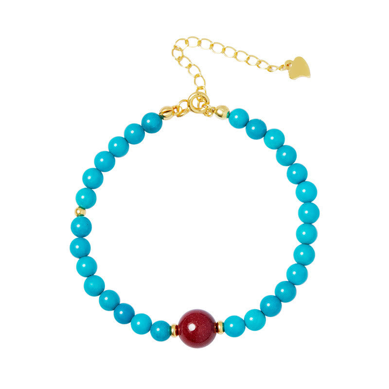 Turquoise Cinnabar Healing Bracelet for Women