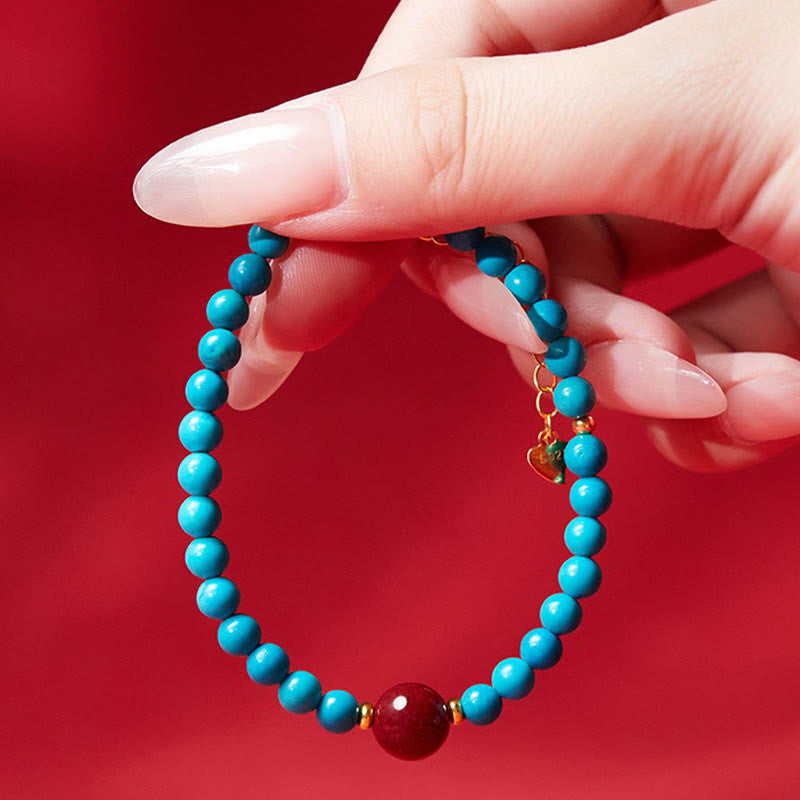 Turquoise Cinnabar Healing Bracelet for Women