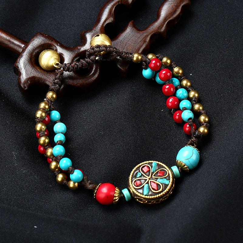 Turquoise Nepalese Bracelet for Tranquil Wear