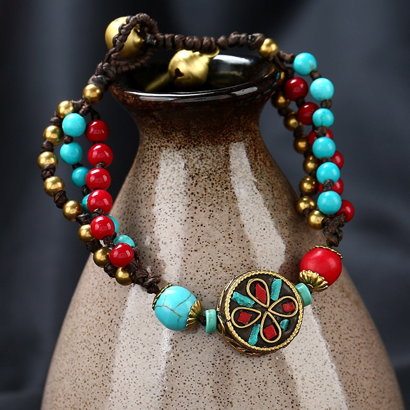 Turquoise Nepalese Bracelet for Tranquil Wear
