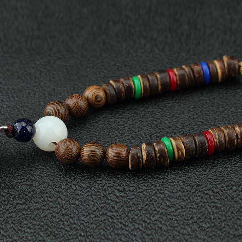 Turquoise Om Mani Padme Hum Prayer Wheel Necklace