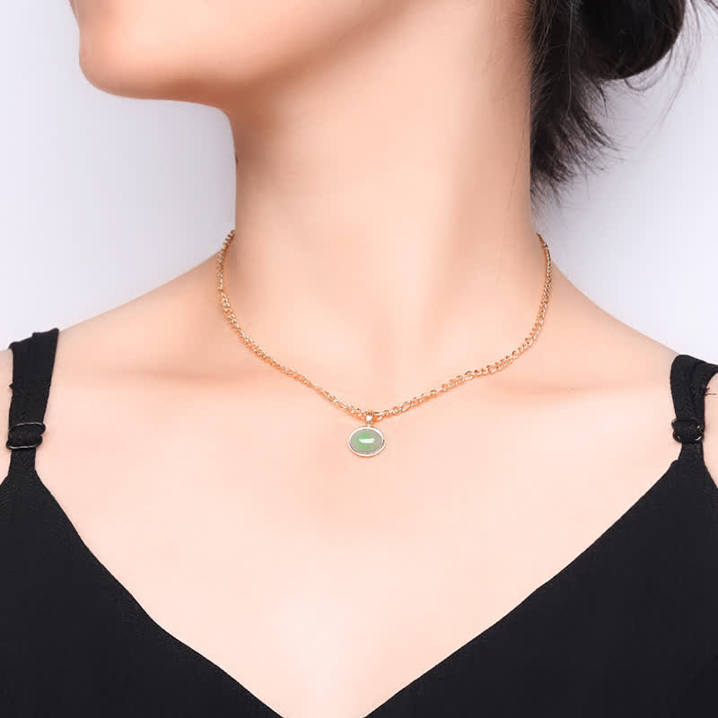 Turquoise Oval Strength Necklace Pendant in Titanium Steel