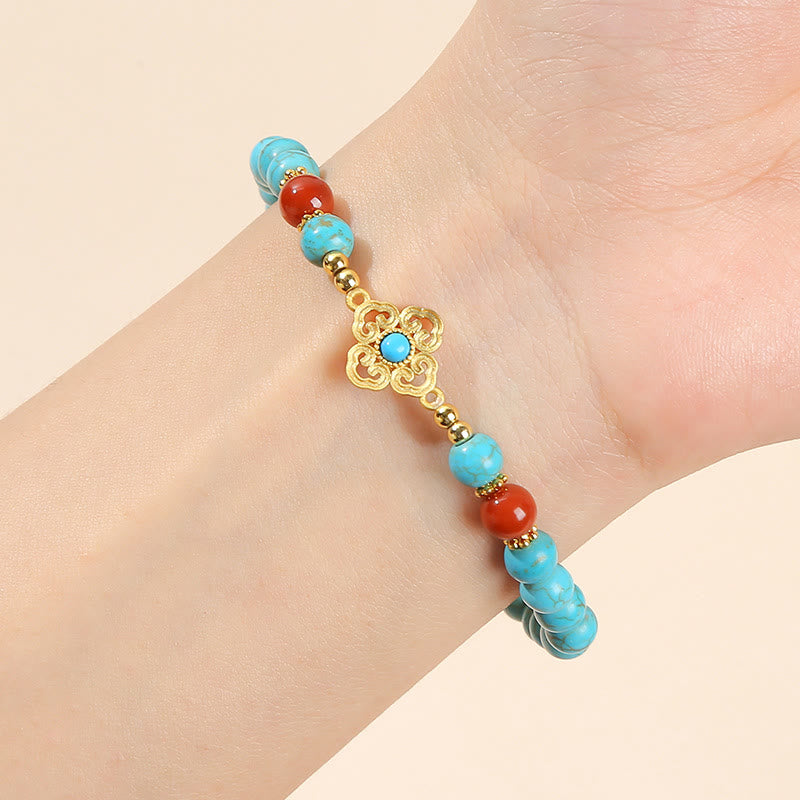 Turquoise Protection Bracelet with 6mm Beads for Balance