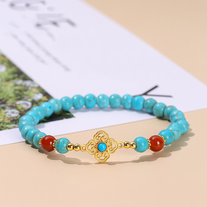 Turquoise Protection Bracelet with 6mm Beads for Balance