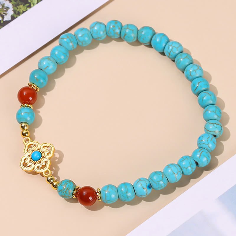 Turquoise Protection Bracelet with 6mm Beads for Balance