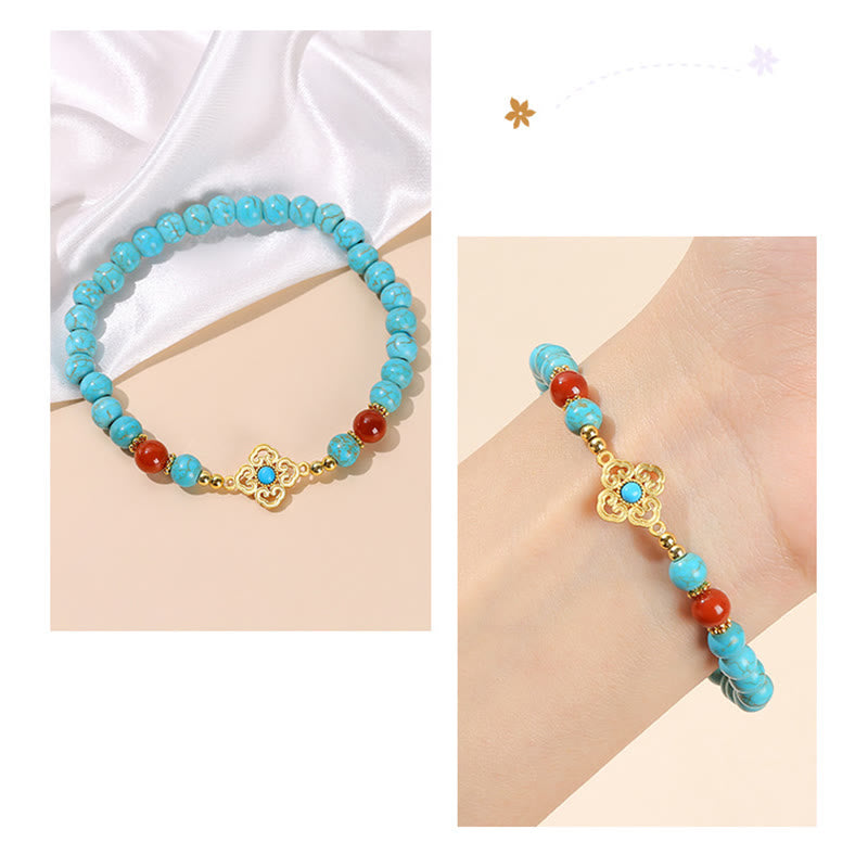 Turquoise Protection Bracelet with 6mm Beads for Balance