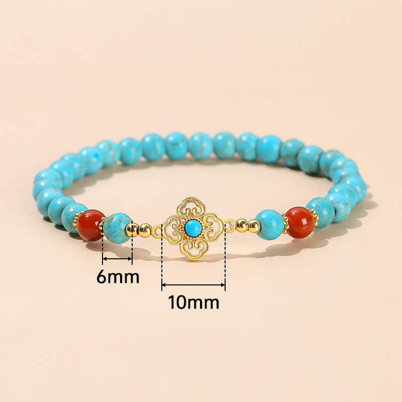 Turquoise Protection Bracelet with 6mm Beads for Balance