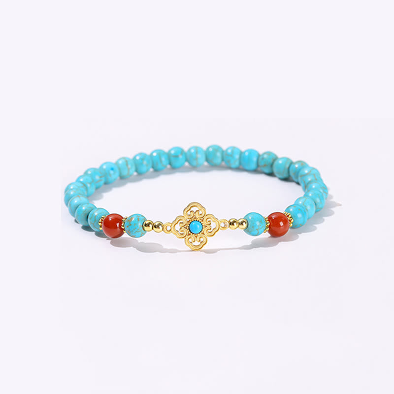 Turquoise Protection Bracelet with 6mm Beads for Balance