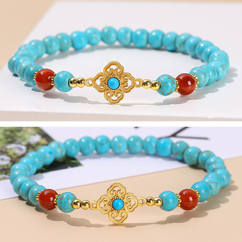 Turquoise Protection Bracelet with 6mm Beads for Balance