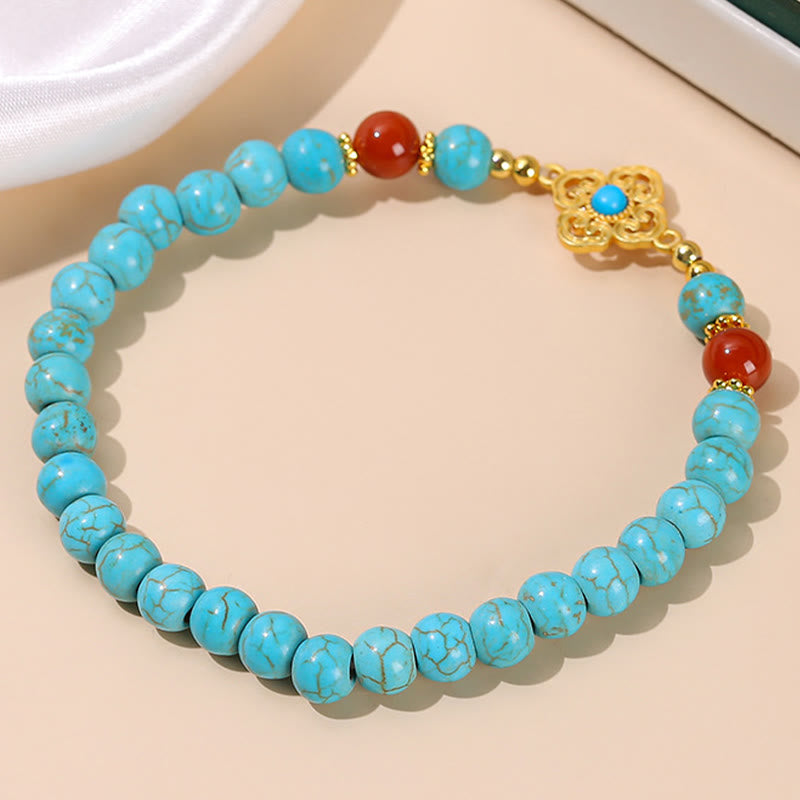 Turquoise Protection Bracelet with 6mm Beads for Balance
