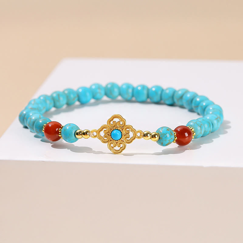 Turquoise Protection Bracelet with 6mm Beads for Balance