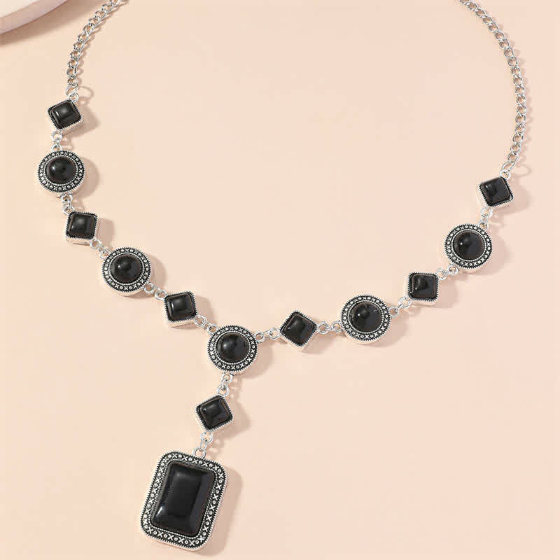 Turquoise Protection Necklace with Strength Carving 45cm Unisex