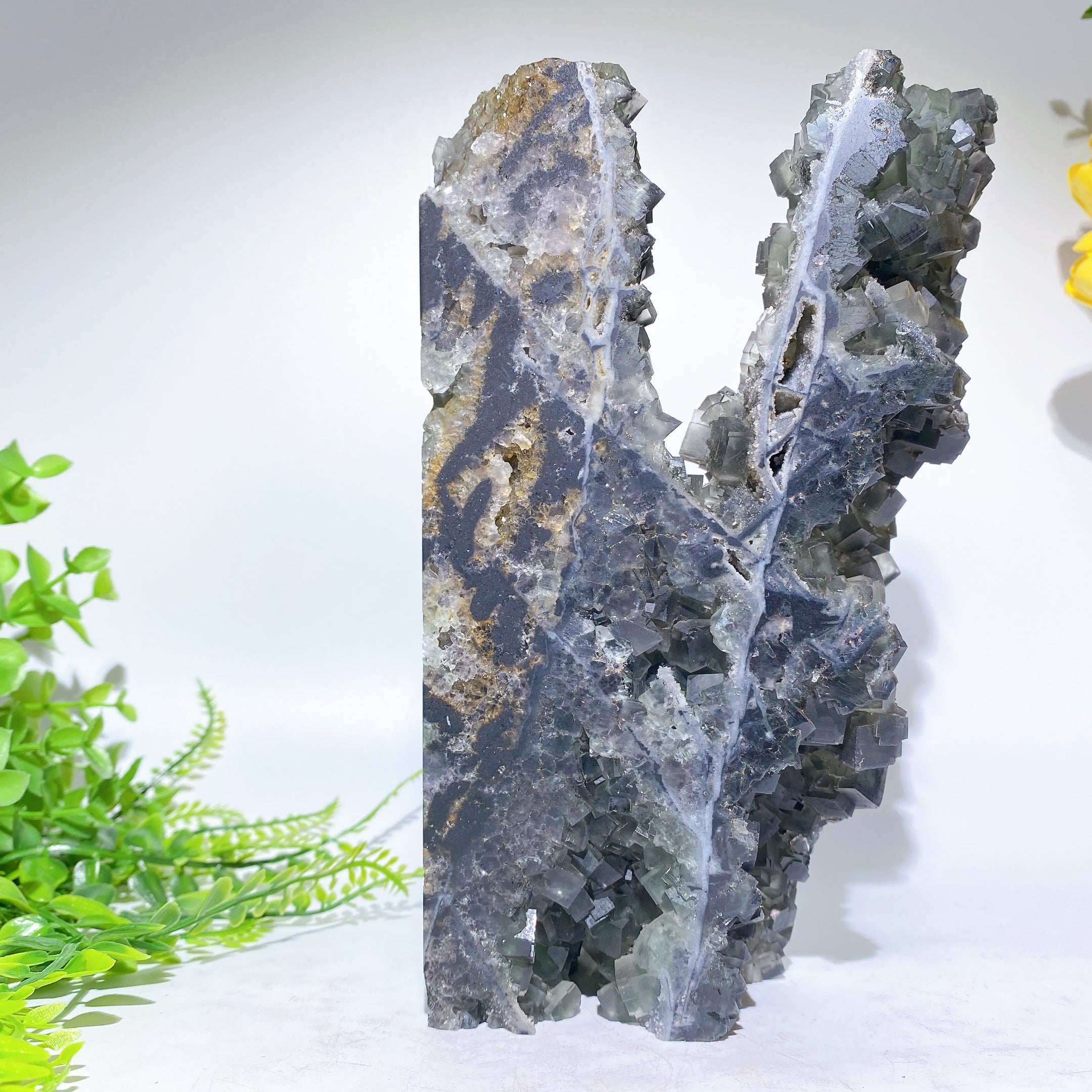 Unique 20cm Sphalerite & Fluorite Crystal Specimen Healing