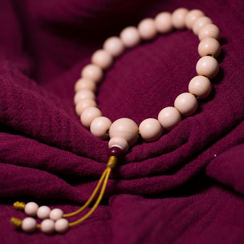 Unisex Abelia Biflora Wood Wrist Mala Bracelet 10mm