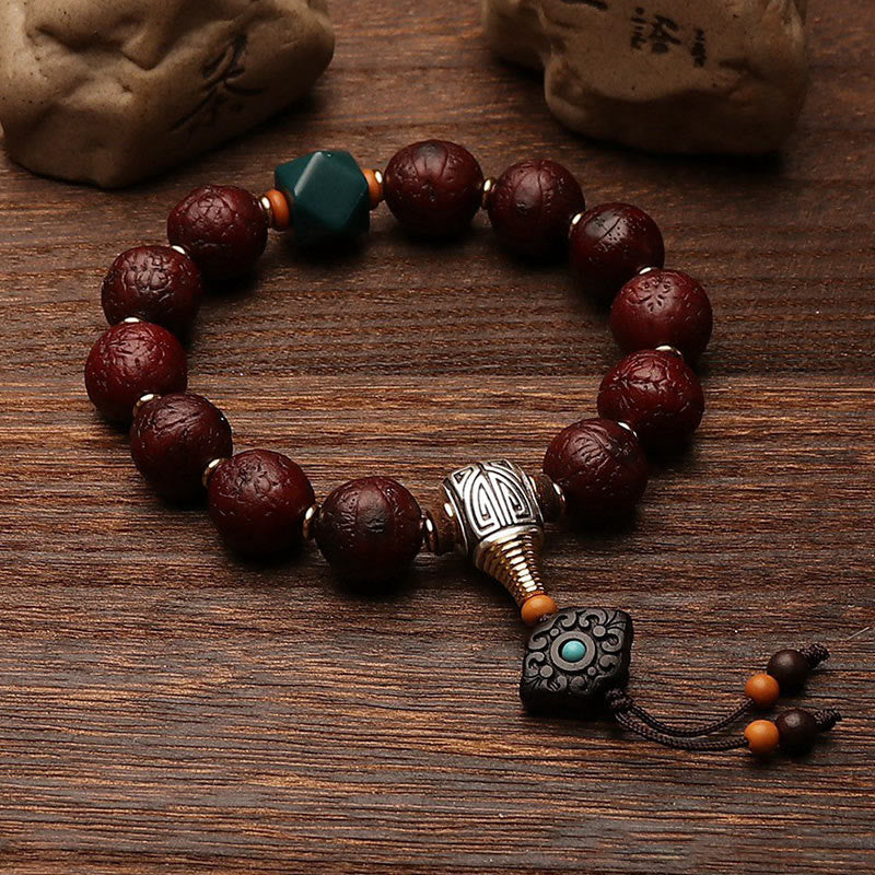Unisex Bodhi Seed Tibetan Wrist Mala | Luck & Wealth Charm