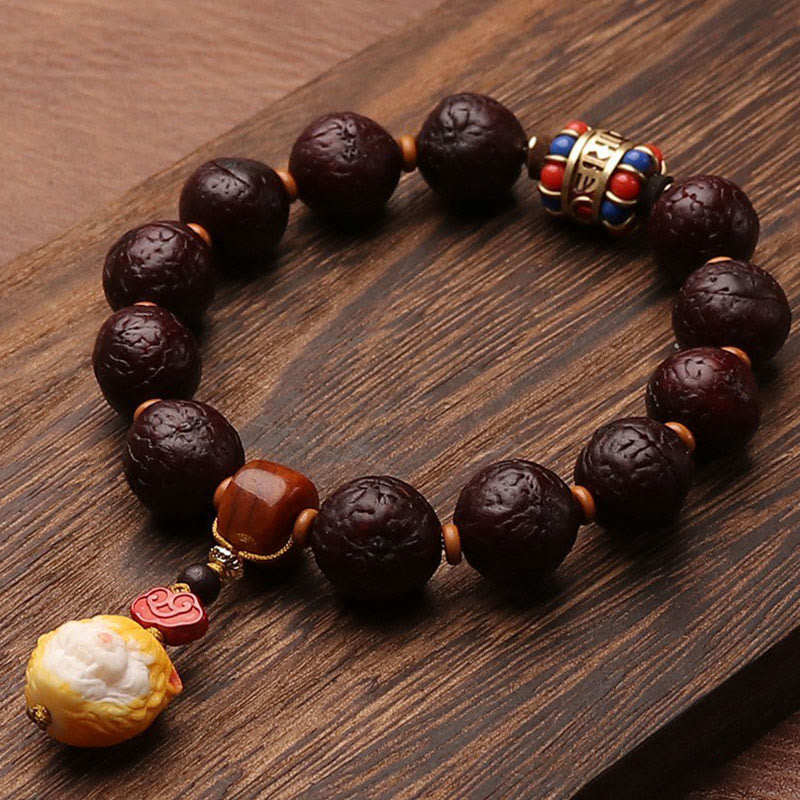 Unisex Bodhi Seed Tibetan Wrist Mala | Luck & Wealth Charm
