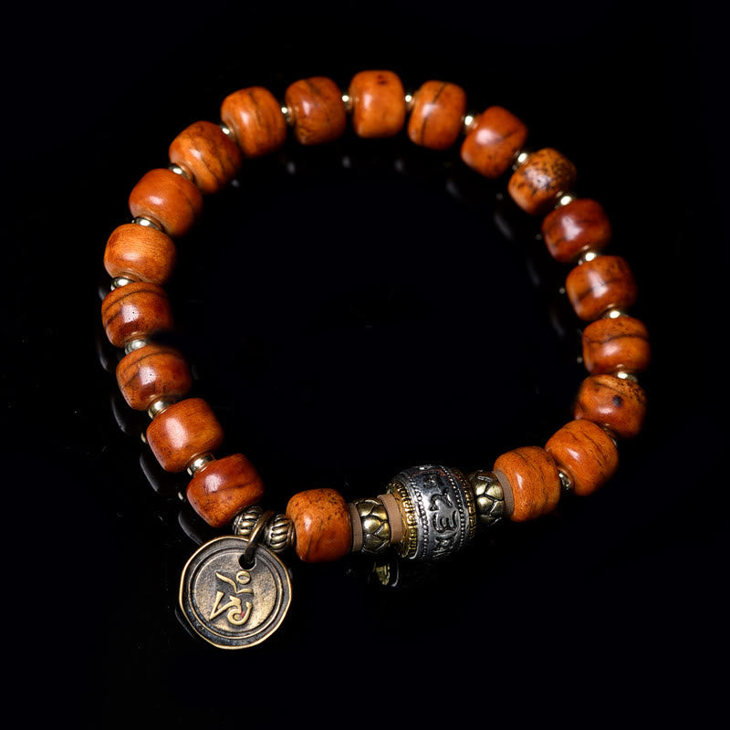 Unisex Camel Bone Protection Bracelet 9x7mm Beads