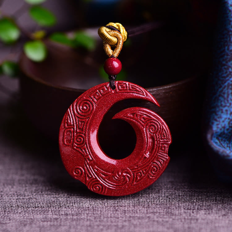 Unisex Cinnabar Blessing Necklace Pendant | Luck Design