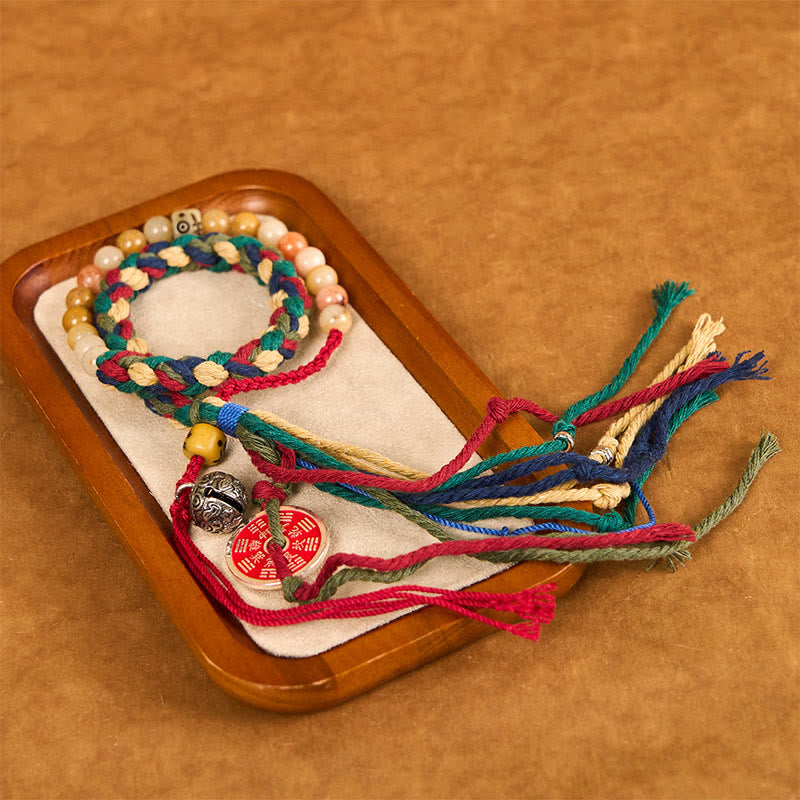 Unisex Colorful Chalcedony Mountain Ghosts Protection Bracelet