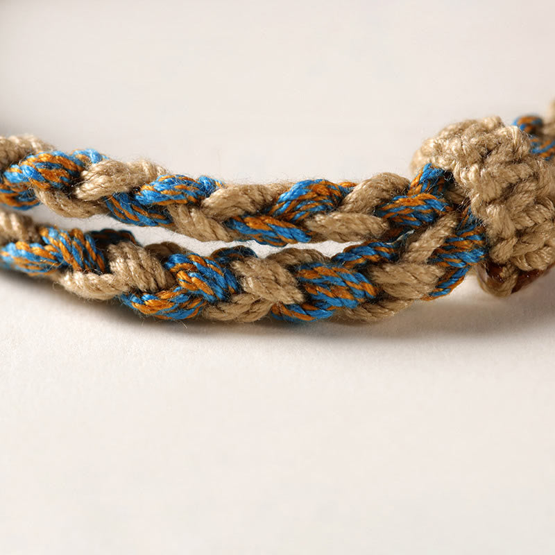 Unisex Dzi Bead Agate Bracelet - Wealth and Protection