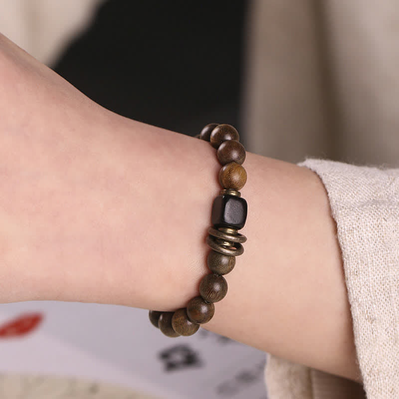 Unisex Green Sandalwood Soothing Peace Bracelet 8mm Beads