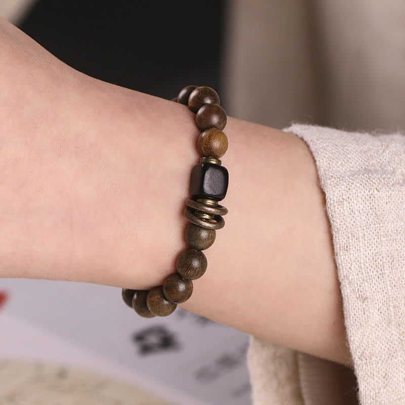 Unisex Green Sandalwood Soothing Peace Bracelet 8mm Beads