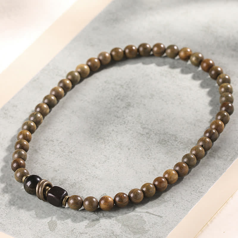 Unisex Green Sandalwood Soothing Peace Bracelet 8mm Beads