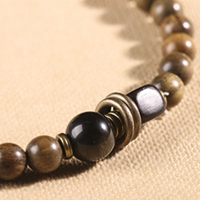 Unisex Green Sandalwood Soothing Peace Bracelet 8mm Beads