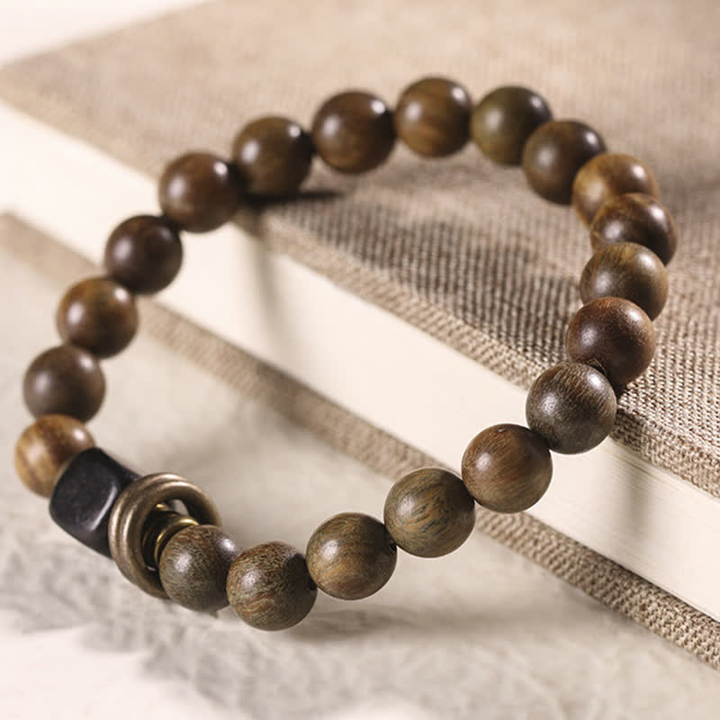 Unisex Green Sandalwood Soothing Peace Bracelet 8mm Beads