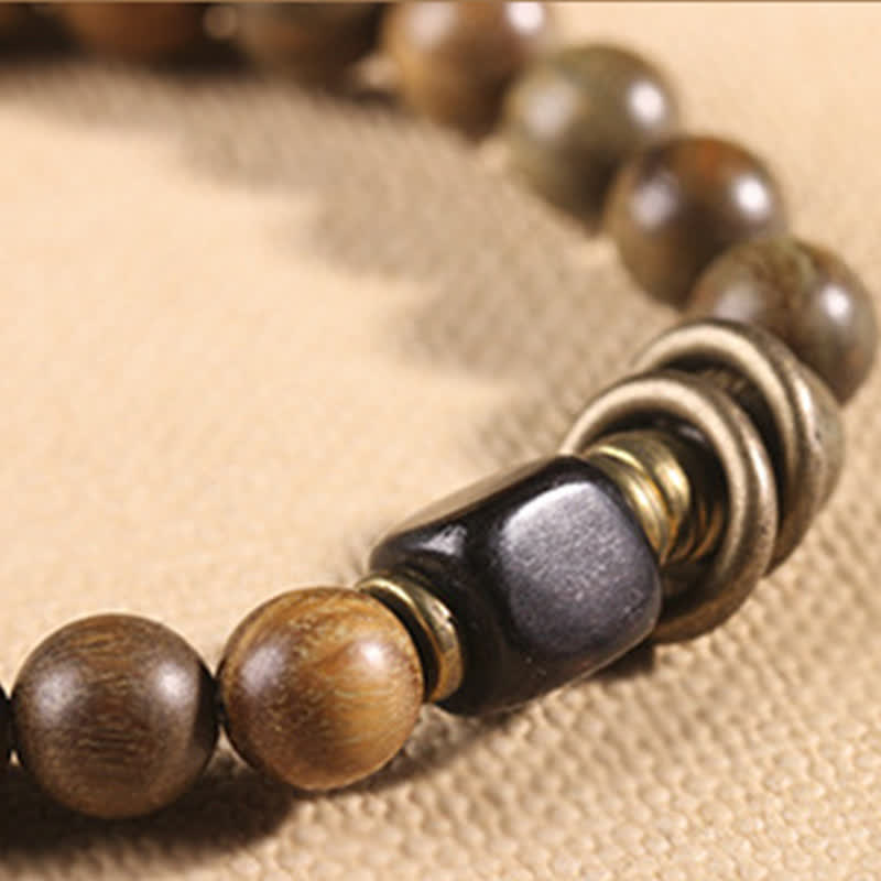 Unisex Green Sandalwood Soothing Peace Bracelet 8mm Beads