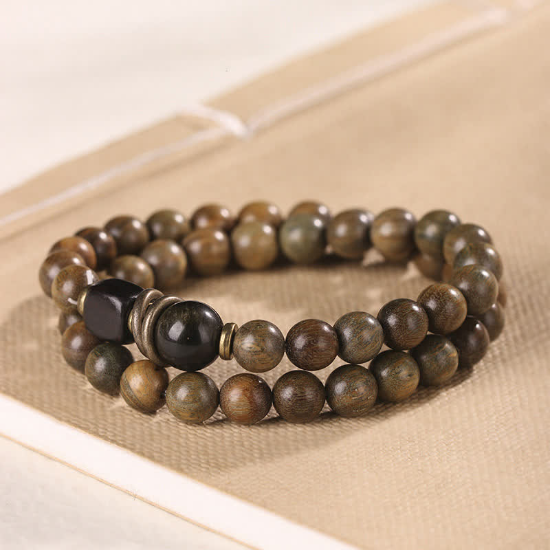 Unisex Green Sandalwood Soothing Peace Bracelet 8mm Beads