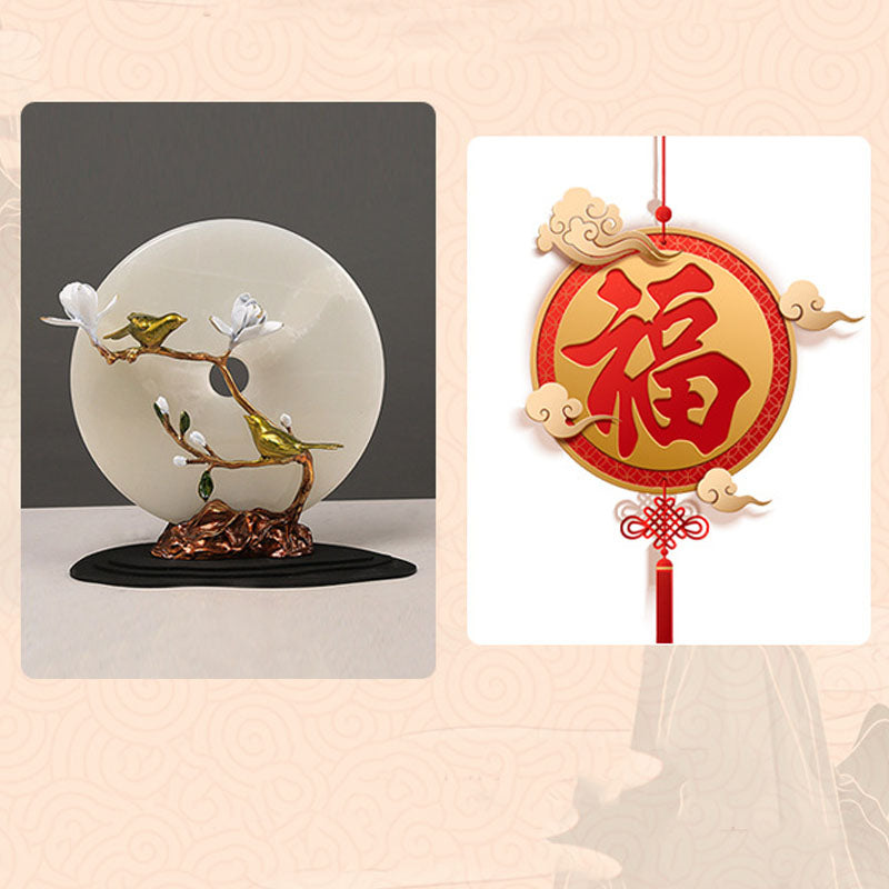 Unisex Hetian Jade Peace Buckle Fu Charm Bracelet