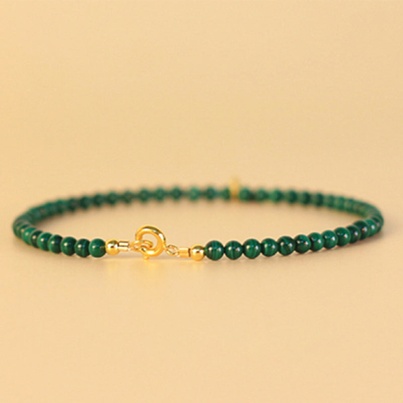 Unisex Malachite Elephant Anti-Anxiety Bracelet 14cm-17cm