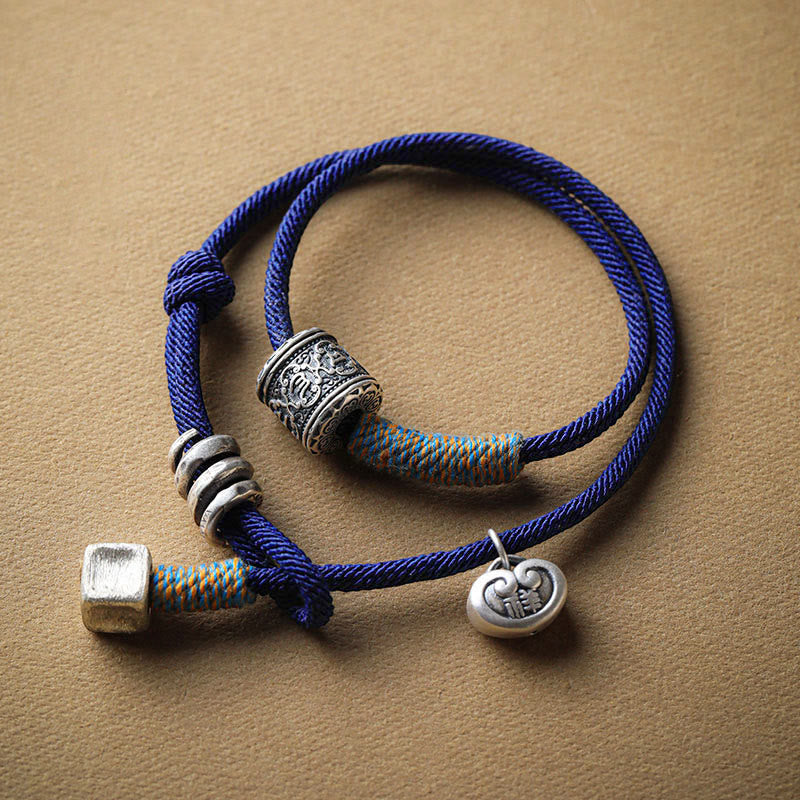 Unisex Om Mani Padme Hum Bracelet | Double Wrap Rope Amulet