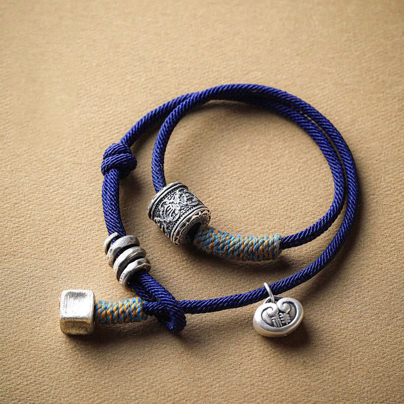 Unisex Om Mani Padme Hum Bracelet | Double Wrap Rope Amulet