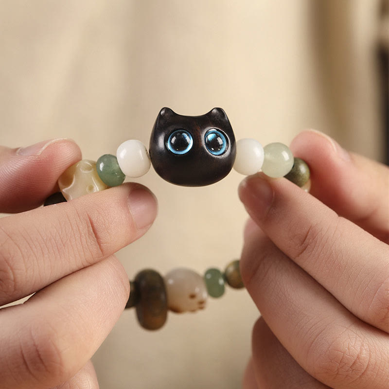 Unisex Peace Bracelet with Bodhi Seed, Green Sandalwood & Green Aventurine