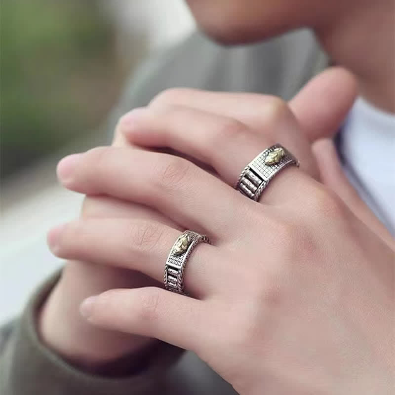 Unisex Pixiu Wealth Prayer Wheel Ring | Feng Shui Luck