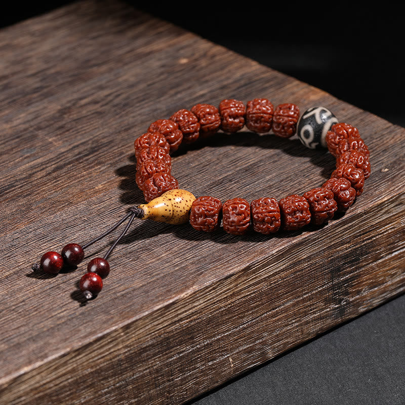 Unisex Rudraksha Bodhi Seed Dzi Bead Bodhi Seed Mala Bracelet