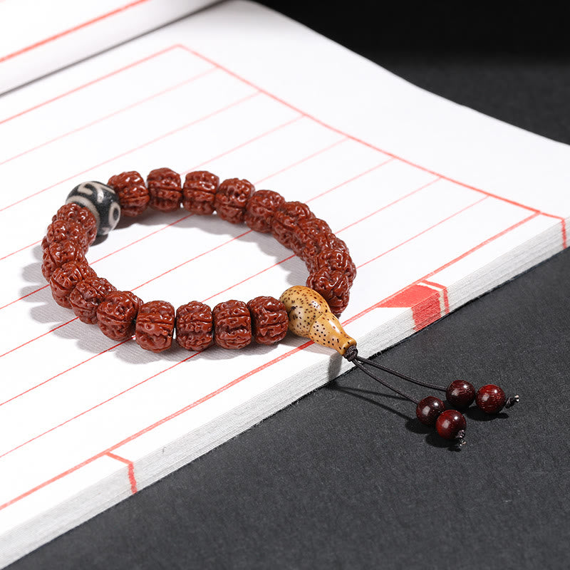 Unisex Rudraksha Bodhi Seed Dzi Bead Bodhi Seed Mala Bracelet