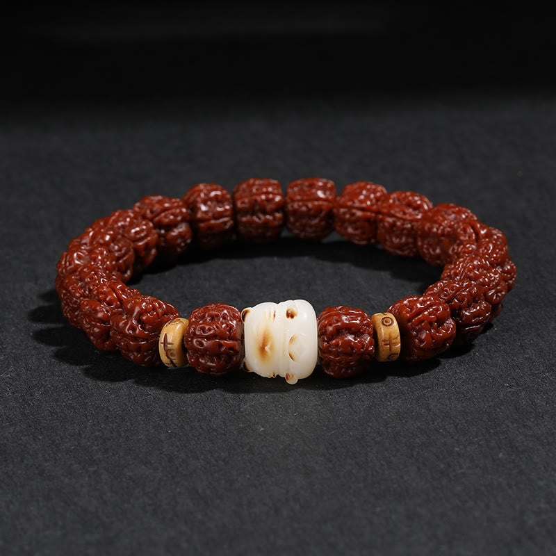 Unisex Rudraksha Bodhi Seed Dzi Bead Bodhi Seed Mala Bracelet
