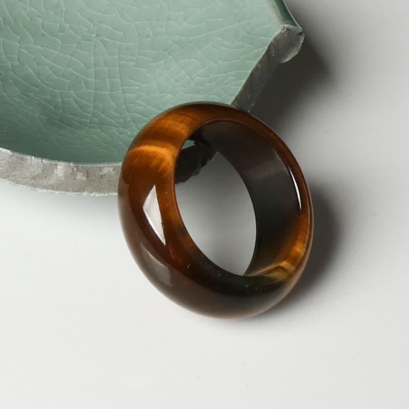 Unisex Tiger Eye Ring for Strength & Protection 16-21mm