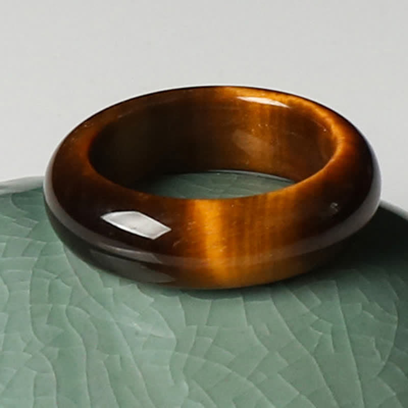 Unisex Tiger Eye Ring for Strength & Protection 16-21mm