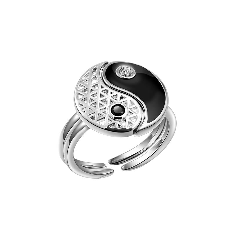 Unisex Titanium Steel Yin Yang Balance Couple Ring