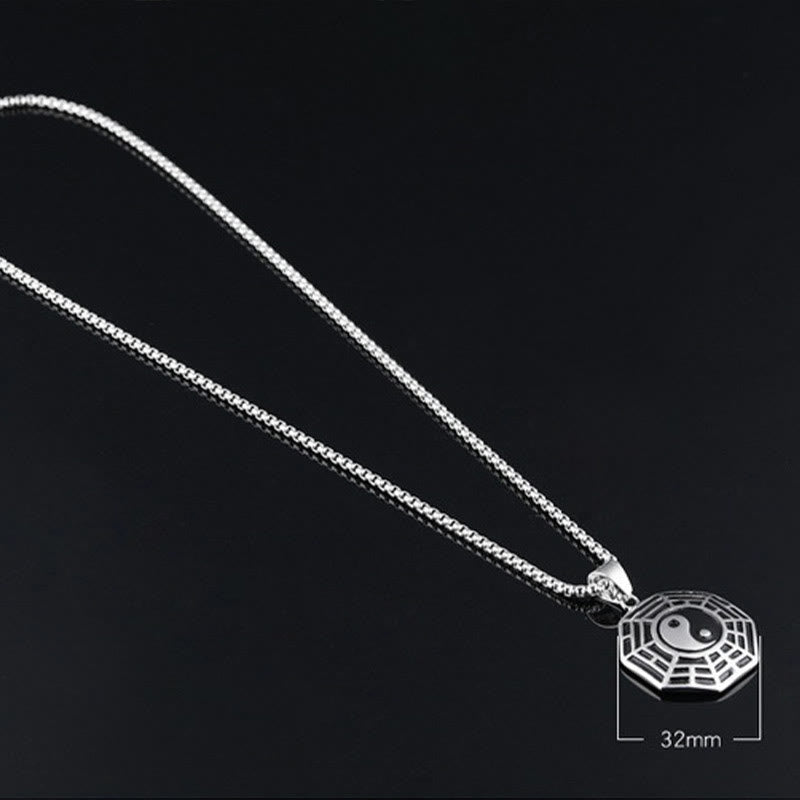 Unisex Yin Yang Bagua Titanium Steel Necklace Pendant