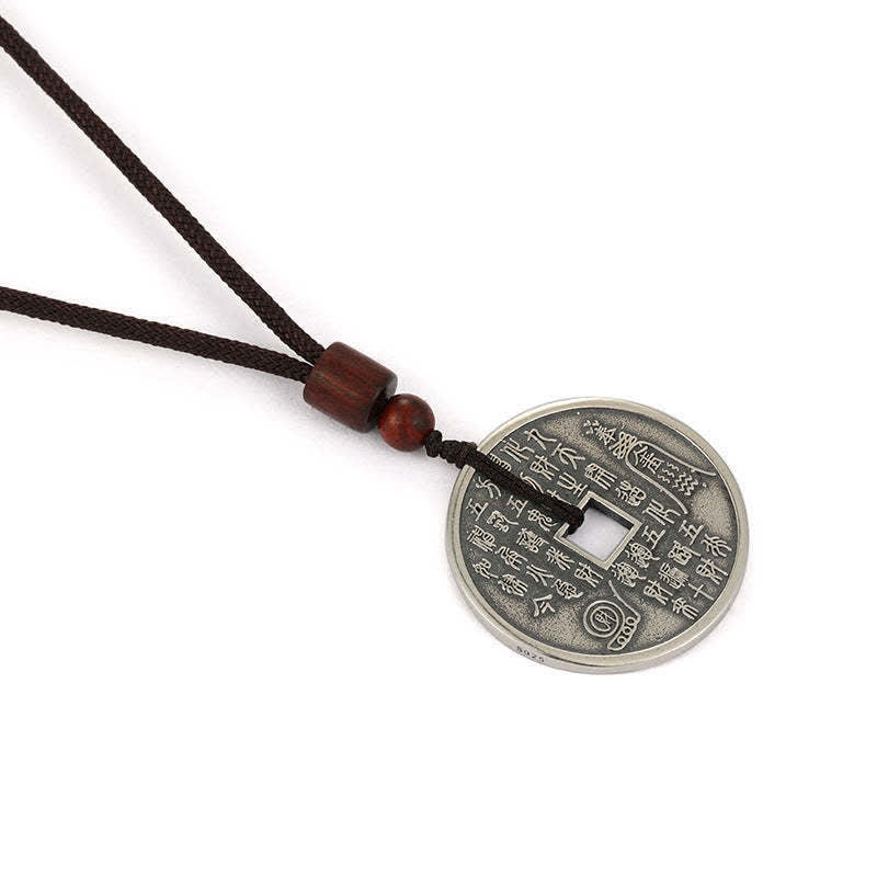 Unisex Yin Yang Pendant Necklace in White Copper Silver - Balance Symbol