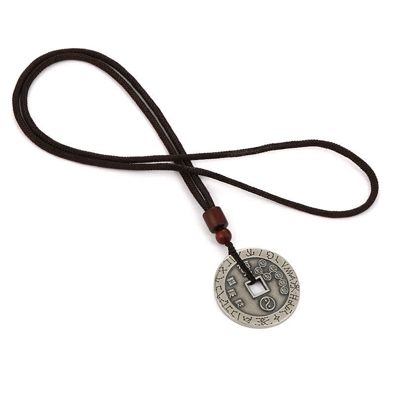 Unisex Yin Yang Pendant Necklace in White Copper Silver - Balance Symbol