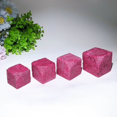 UV Reactive Honeycomb Calcite Crystal Cube 1.3-2.4 Inch Healing Carving